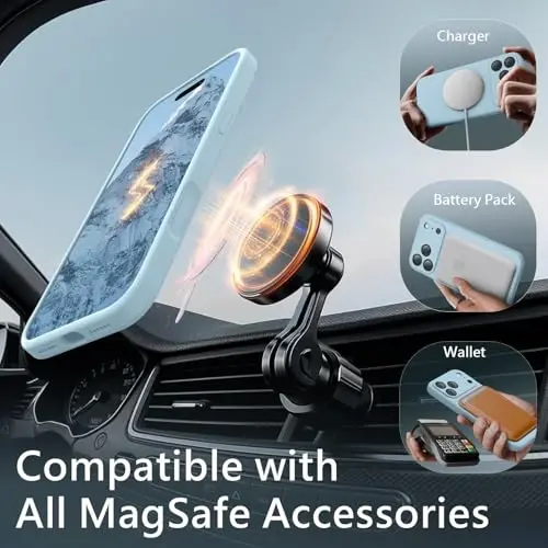 FireNova Magnetic for iPhone 17 Pro Max Case, Compatible with MagSafe, [Integrated Silicone Camera Control Button] [Camera Protection] Anti-Scratch Microfiber Lining Phone Case, 6.9