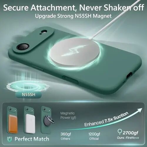 FireNova Magnetic for iPhone Air Case, Compatible with MagSafe, [Integrated Silicone Camera Control Button] [Camera Protection] Microfiber Lining Phone Case for iPhone 17 Air, 6.5