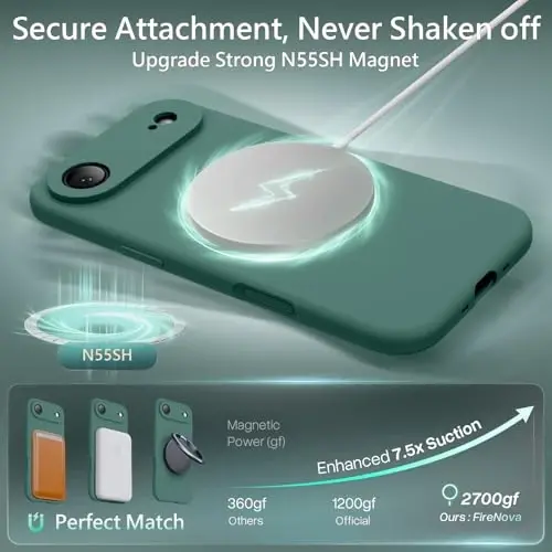 FireNova Manyetik iPhone Air Kılıf, MagSafe Uyumlu, [Entegre Silikon Kamera Kontrol Düğmesi] [Kamera Koruması] iPhone 17 Air, 6.5