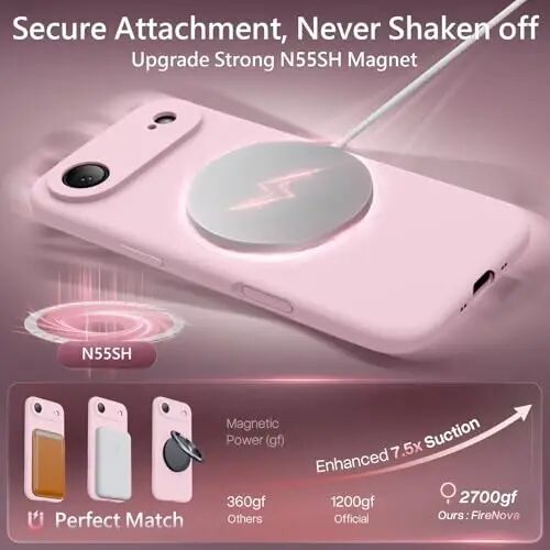 FireNova Manyetik iPhone Air Kılıf, MagSafe Uyumlu, [Entegre Silikon Kamera Kontrol Düğmesi] [Kamera Koruması] Mikrofiber Astar Telefon Kılıfı iPhone 17 Air için, 6.5