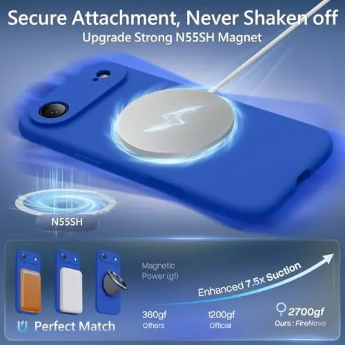 FireNova Manyetik iPhone Air Kılıf, MagSafe Uyumlu, [Entegre Silikon Kamera Kontrol Düğmesi] [Kamera Koruması] Mikrofiber Astarlı Telefon Kılıfı, iPhone 17 Air, 6.5