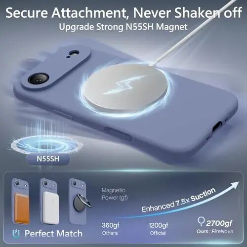 FireNova Manyetik iPhone Air Kılıfı, MagSafe ile Uyumlu, [Entegre Silikon Kamera Kontrol Düğmesi] [Kamera Koruması] iPhone 17 Air için Mikrofiber Astarlı Telefon Kılıfı, 6.5