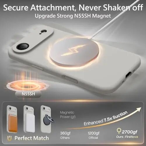 FireNova Magnetic for iPhone Air Case, Compatible with MagSafe, [Integrated Silicone Camera Control Button] [Camera Protection] Microfiber Lining Phone Case for iPhone 17 Air, 6.5