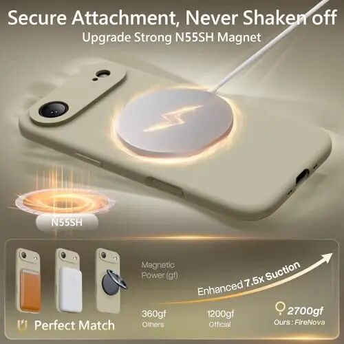 FireNova Manyetik iPhone Air Kılıfı, MagSafe Uyumlu, [Entegre Silikon Kamera Kontrol Düğmesi] [Kamera Koruması] Mikro fiber Astar Telefon Kılıfı iPhone 17 Air, 6.5