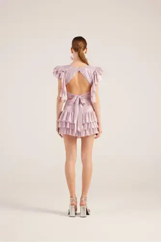 Fırfır Detaylı Etek Bluz Nana Takım Pembe-Pembe - 5