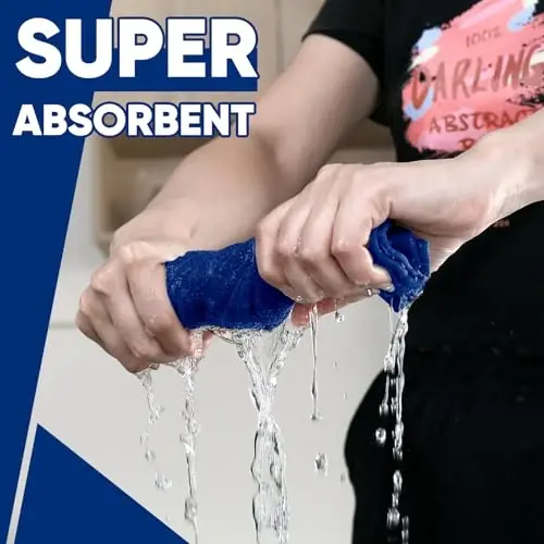 Oven Mitts Kitchen Towels Dishcloths with Pot Holders Sets, Dish Towels Sets, Oven Gloves Pot Pads Heat Resistant 500 Degrees with Non-Slip Silicone Surface for Cooking Baking Grilling-Royal Blue - 6