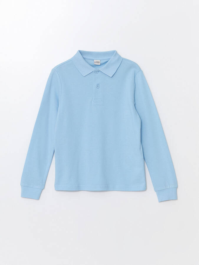 First Lesson Excitement Polo Neck Boy's T-Shirt-Blue - 1