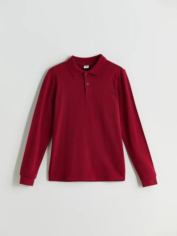 First Lesson Excitement Polo Neck Boy's T-Shirt-Burgundy - LC WAIKIKI