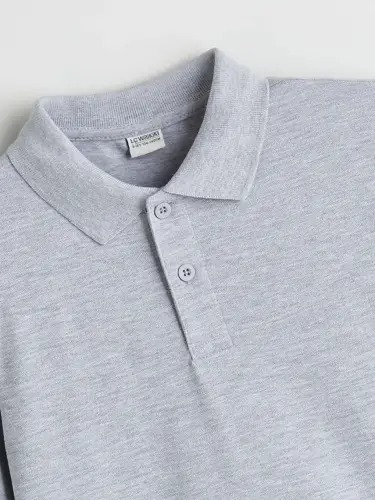 First Lesson Excitement Polo Neck Boy's T-Shirt-Gray - 2