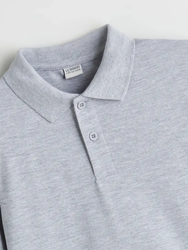 First Lesson Excitement Polo Neck Boy's T-Shirt-Gray - 2