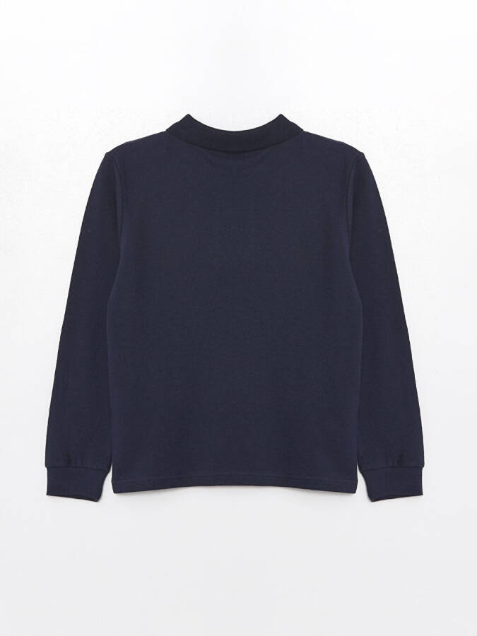 First Lesson Excitement Polo Neck Boy's T-Shirt-Navy - 2