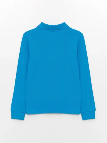 First Lesson Excitement Polo Neck Boy's T-Shirt-Turquoise - LC WAIKIKI (1)