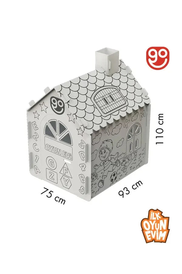 First Play House XXL Size Durable Cardboard Painting Activity House Paintable Cardboard Tent painting house - 2