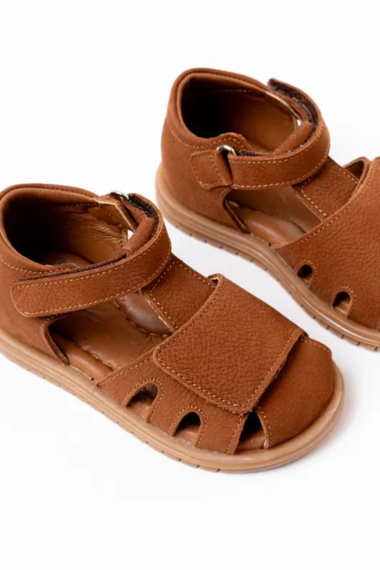 First Step - Baby Genuine Leather Orthopedic Sandal - Cinnamon - 4