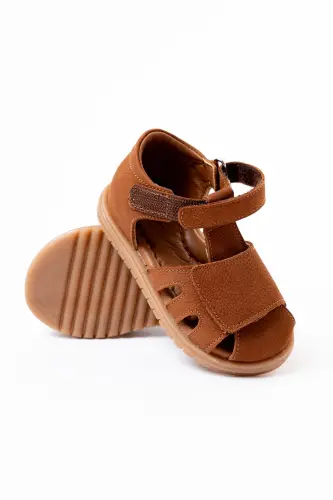 First Step - Baby Genuine Leather Orthopedic Sandal - Cinnamon - 5