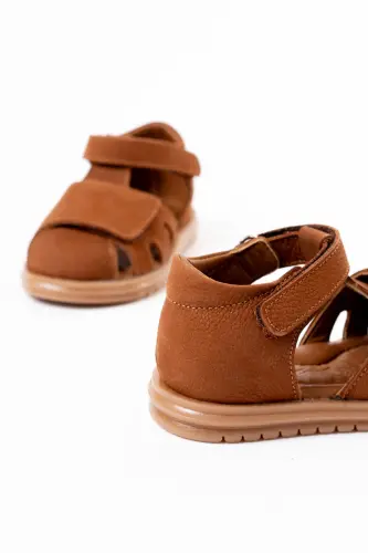 First Step - Baby Genuine Leather Orthopedic Sandal - Cinnamon - 6