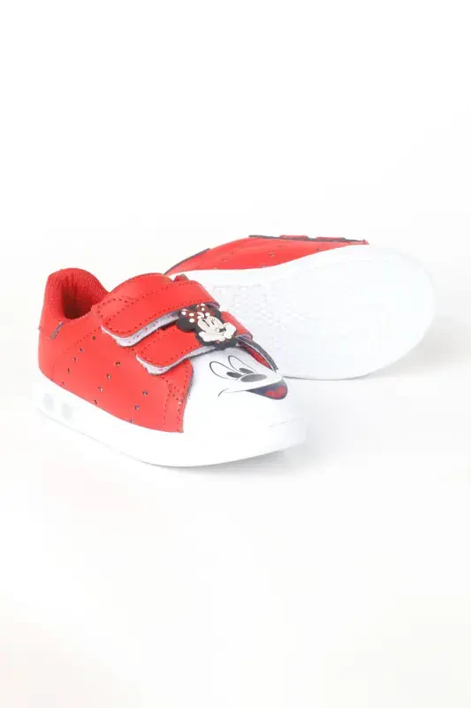 First Step Shoe Baby Girl First Step Shoe Orthopedic First Step Shoe Light-Up Mickey Mouse-Red - 6