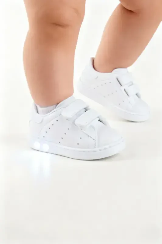 First Step Shoe Unisex Baby Boy Girl First Walker Shoes Orthopedic First Step Shoe-White Plain - SÜPERLAND