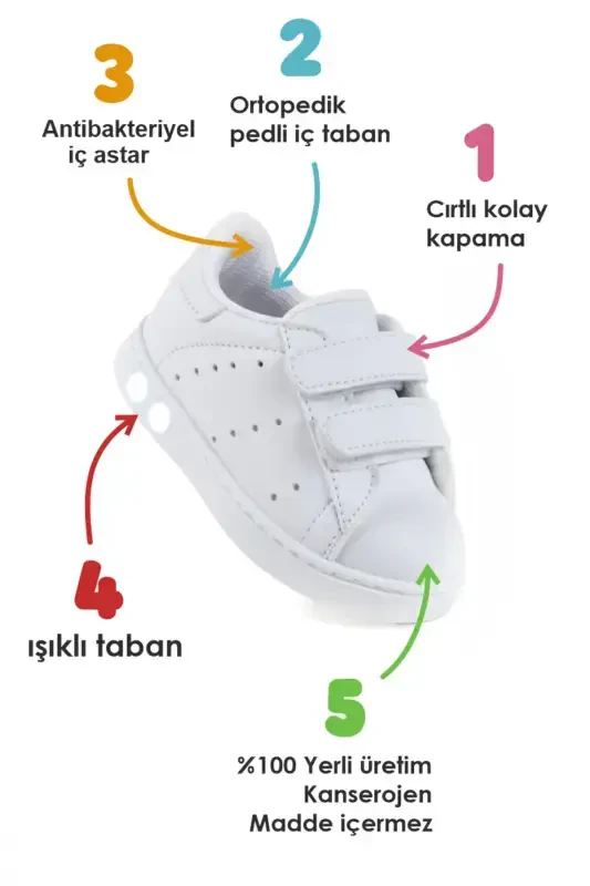 First Step Shoe Unisex Baby Boy Girl First Walker Shoes Orthopedic First Step Shoe-White Plain - 2