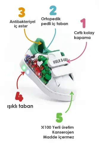 First Step Shoes Boy Baby First Step Shoes Orthopedic Sole Shoes Hulk Baby Light Up - 3