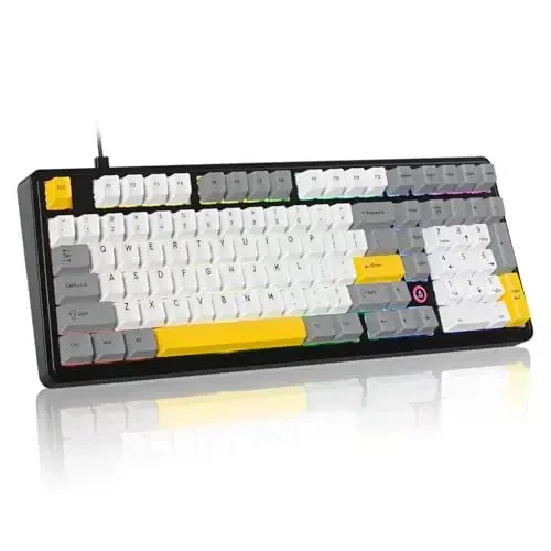 FIRSTBLOOD ONLY GAME. AK980 101-Key Hot-Swappable Mechanical Keyboard, Gasket Mount RGB Backlit, Programmable Macro, Full N-Key Rollover, with Dreamscape Linear Switches (Starfall Gray) - FIRSTBLOOD ONLY GAME.
