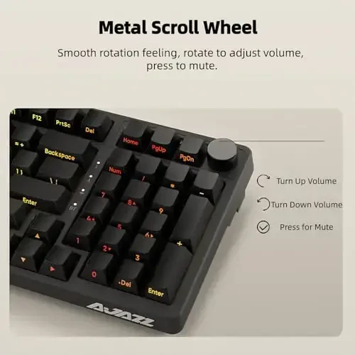 FIRSTBLOOD ONLY GAME. AK992 Hot-Swappable 2.4G Wireless/Bluetooth 5.0/USB Wired Triple Mode Mechanical Keyboard, 98 Keys Full Layout, RGB Backlit, Brown Switches, Black Side Carving PBT Keycaps - 5