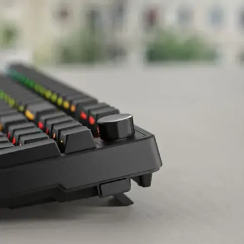 FIRSTBLOOD ONLY GAME. AK992 Hot-Swappable 2.4G Wireless/Bluetooth 5.0/USB Wired Triple Mode Mechanical Keyboard, 98 Keys Full Layout, RGB Backlit, Red Switches, Black Side Carving PBT Keycaps - 6