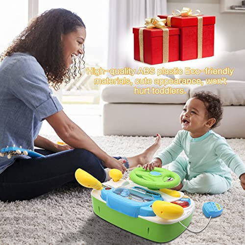 Fisca Toddler Steering Wheel Toy Baby Interactive Learning Toy for Toddler 1-3 Year Old, My First Driving Educational Baby Musical Toy with Light and Sound for Preschool Kids - 6