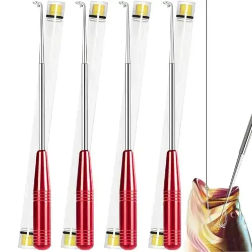 Fish Hook Remover Tool, Fishing Hook Quick Removal Descending Device, Fishing Gear Security Equipment Kits for Adult, Hook Extractor Accessories Detacher Tools with 4PCS Storage Tube - 1