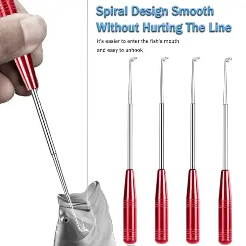 Fish Hook Remover Tool, Fishing Hook Quick Removal Descending Device, Fishing Gear Security Equipment Kits for Adult, Hook Extractor Accessories Detacher Tools with 4PCS Storage Tube - 3
