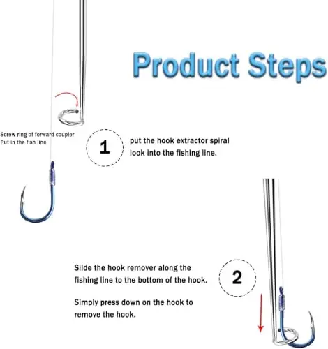 Fish Hook Remover Tool, Fishing Hook Quick Removal Descending Device, Fishing Gear Security Equipment Kits, Hook Extractor Accessories Detacher Tools with 4PCS Storage Tube - 5