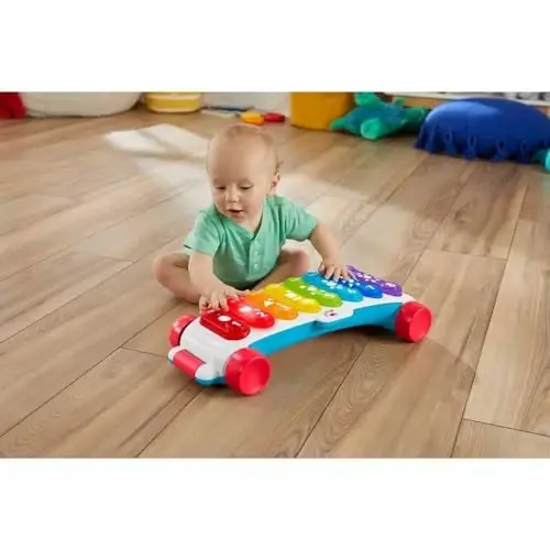 Fisher-Price Baby Learning Toy Giant Light-Up Xylophone, Pull-Along Pretend Musical Instrument for Developmental Play Toddlers Ages 9+ Months - FISHER-PRICE (1)