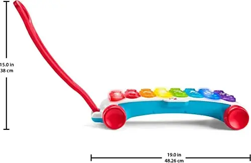 Fisher-Price Baby Learning Toy Giant Light-Up Xylophone, Pull-Along Pretend Musical Instrument for Developmental Play Toddlers Ages 9+ Months 
