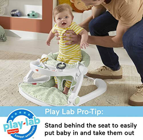 Fisher-Price Baby Portable Baby Chair Sit-Me-Up Floor Seat with Snack Tray and Developmental Toys, Puppy Perfection [Modazone Exclusive] - 35