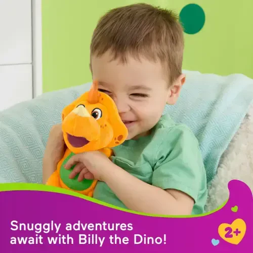 Fisher-Price Barney's World Plush Billy Dinosaur 8-dyuymli Xarakterli O'yinchoq, Toddlerlar va Maktabgacha Yoshdagi Bolalar uchun - BARNEY'S WORLD (1)