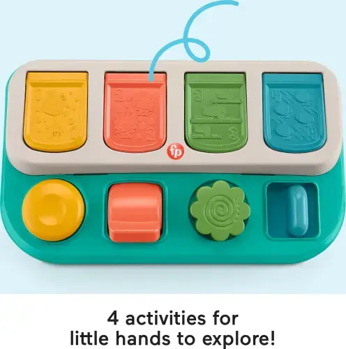 Fisher-Price Busy Buddies Pop-Up Infant Fine Motor Toy for Ages 9+ Months, Multi-Color - 4