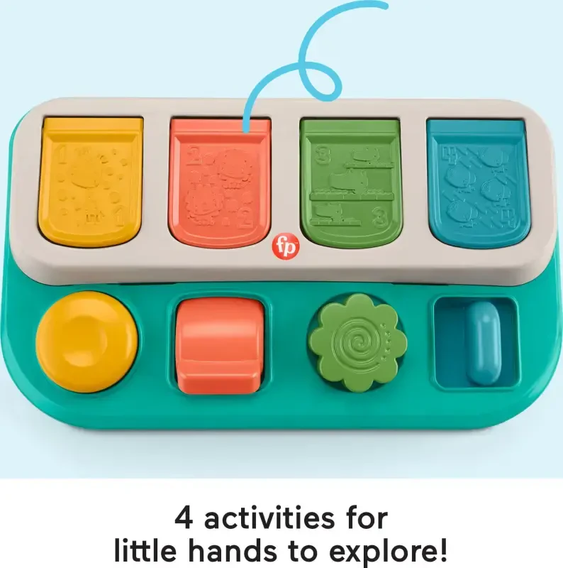 Fisher-Price Busy Buddies Pop-Up Infant Fine Motor Toy for Ages 9+ Months, Multi-Color - 4