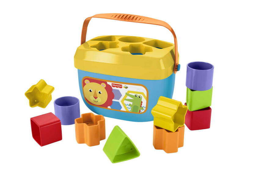 Fisher-Price Chaqaloqning Birinchi Bloklari Shaklni Saralash O'yinchoqi Saqlash Chelak bilan, 12 Dona - 7