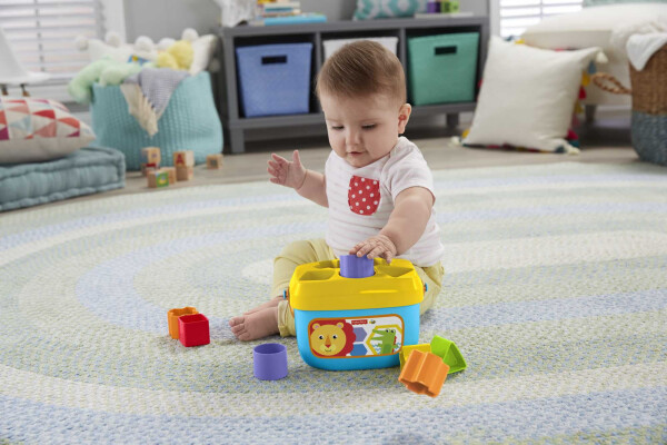 Fisher-Price Chaqaloqning Birinchi Bloklari Shaklni Saralash O'yinchoqi Saqlash Chelak bilan, 12 Dona - 8