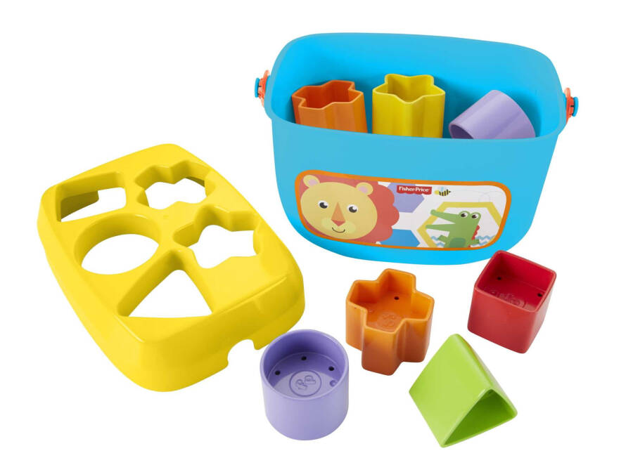 Fisher-Price Chaqaloqning Birinchi Bloklari Shaklni Saralash O'yinchoqi Saqlash Chelak bilan, 12 Dona - 9