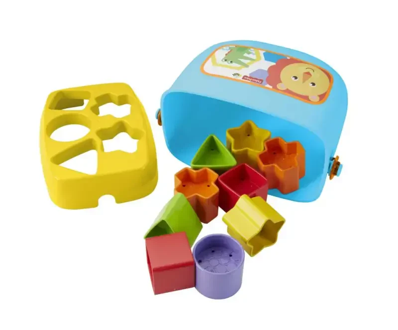 Fisher-Price Chaqaloqning Birinchi Bloklari Shaklni Saralash O'yinchoqi Saqlash Chelak bilan, 12 Dona - 1