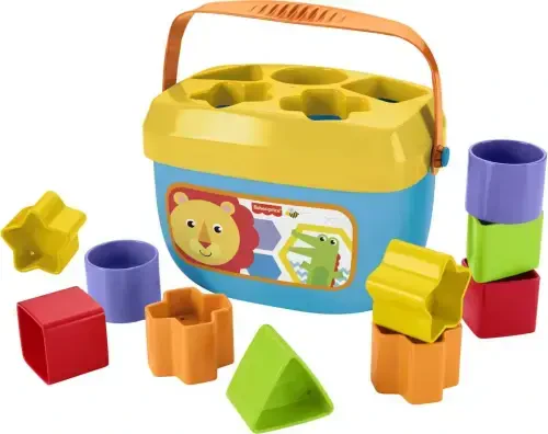 Fisher-Price Chaqaloqning Birinchi Bloklari Shaklni Saralash O'yinchoqi Saqlash Chelak bilan, 12 Dona - 6