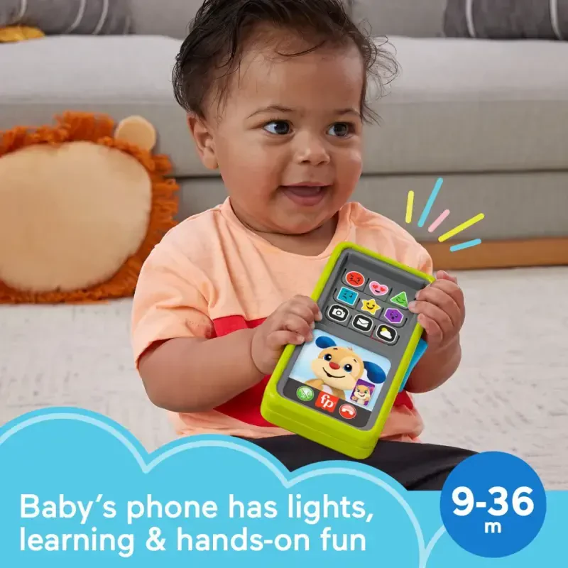 Fisher-Price Laugh & Learn 2-in-1 Slide to Learn Smartphone Musical Toy for Baby & Toddler - 2