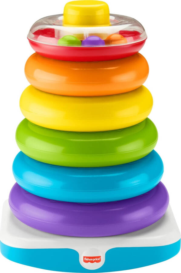 Fisher-Price Giant Rock-a-Stack chaqaloq va go'daklar uchun yig'ish o'yinchoq, 14+ dyuym balandlikda, 12 oy va undan katta bolalar uchun - 7