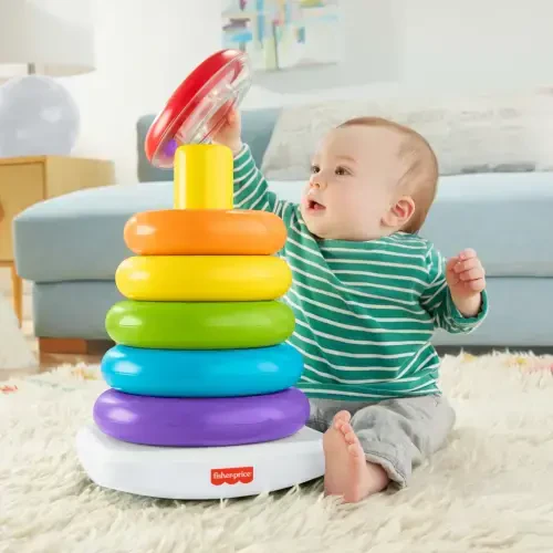 Fisher-Price Giant Rock-a-Stack Infant and Toddler Stacking Toy, 14+ Inches Tall, Baby Toy for 12 months and up - FISHER-PRICE (1)