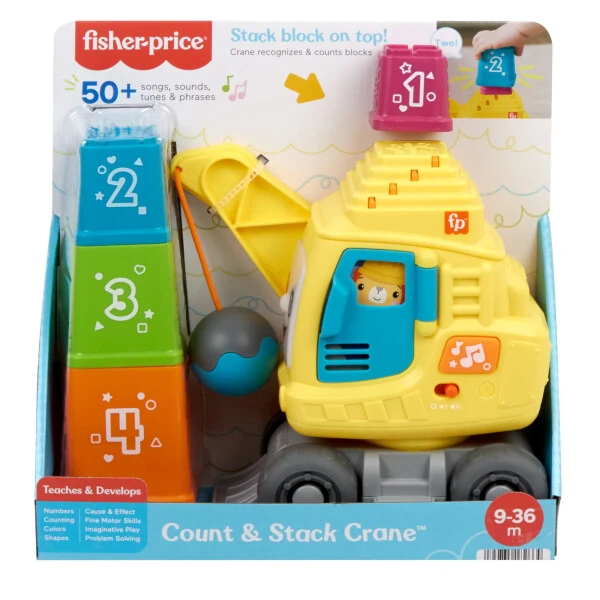 Fisher-Price Hisoblash va To'plash Vinch O'yinchoqi, Qurilish Bloklari bilan, 9 oylikdan boshlab chaqaloqlar va kichkintoylar uchun - 12