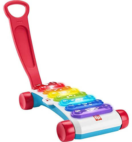 Fisher-Price Игрушка для обучения от младенца до малыша Гигантский светящийся ксилофон Тяни за собой с музыкой и фразами для детей от 9 месяцев - 1