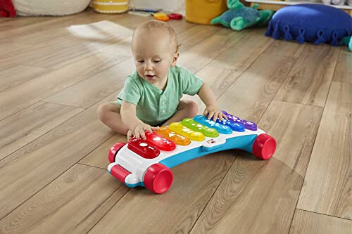 Fisher-Price Игрушка для обучения от младенца до малыша Гигантский светящийся ксилофон Тяни за собой с музыкой и фразами для детей от 9 месяцев - 2