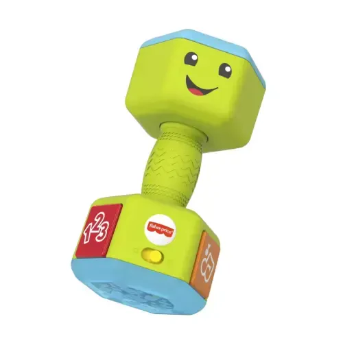 Fisher-Price Kulgi va O'rganish Sanash Reps Dumbbell Musiqali Chaqaloq Jiringlaydigan O'yinchoq Jinsi Noma'lum Chaqaloq va Kichkintoy uchun - 1