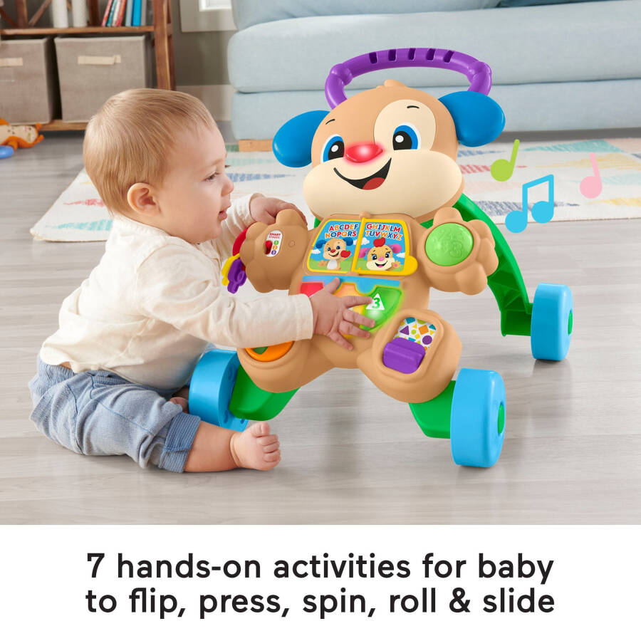 Fisher-Price Kulgu va O'rganish Aqlli Bosqichlar Kuchuk Yurish bilan O'rganish Chaqaloq va Go'dak O'yinchoq, Balandligi 18.19in - 10